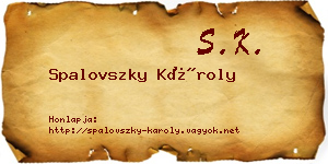 Spalovszky Károly névjegykártya