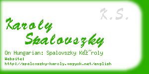 karoly spalovszky business card